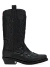 Ganni Embroidered Western Boots Women In Black