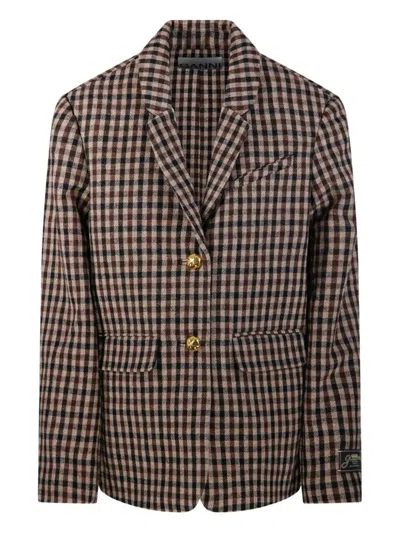 Ganni Blazer In Brown