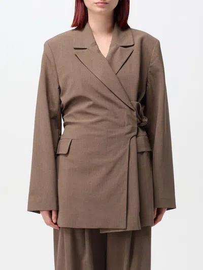 GANNI BLAZER GANNI WOMAN COLOR BROWN,G00016032
