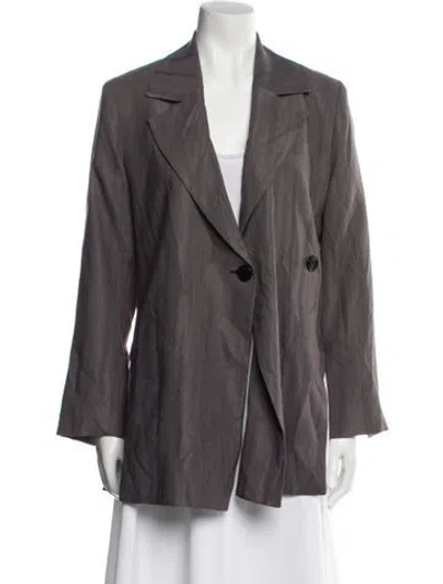 Pre-owned Ganni Blazer In Gray