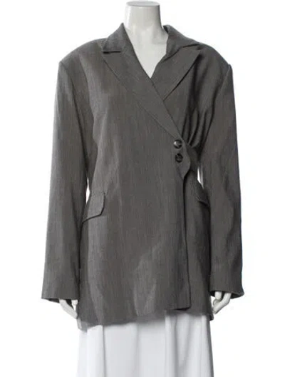 Pre-owned Ganni Blazer In Gray