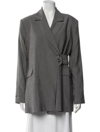 Pre-owned Ganni Blazer In Gray