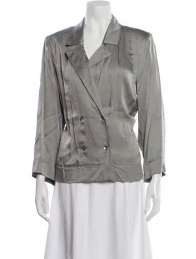 Pre-owned Ganni Blazer In Gray