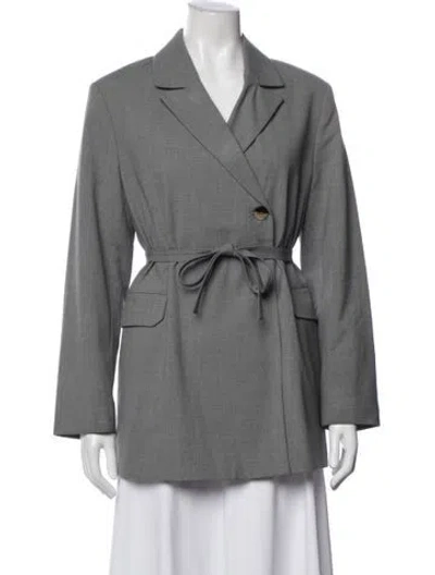 Pre-owned Ganni Blazer In Gray
