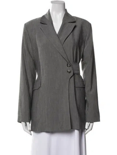 Pre-owned Ganni Blazer In Gray