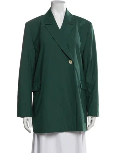 Pre-owned Ganni Blazer In Green