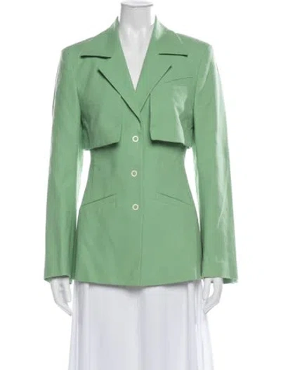 Pre-owned Ganni Blazer In Green