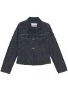 Ganni Button-up Fluffy Denim Jacket In Rinse