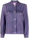 Ganni Purple Overdyed Bleach Jacket In Purple