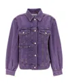 Ganni Purple Overdyed Bleach Jacket In Purple