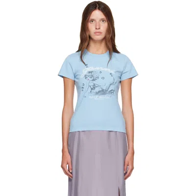 Ganni Blue Baby Fit Mermaid T-shirt In Red