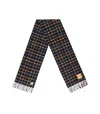 Ganni Double Face Wool Check Scarf In Multi