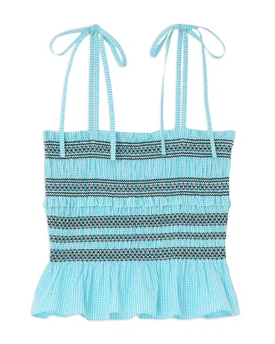 Ganni Blue Check Top
