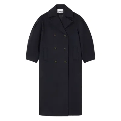 GANNI GANNI BLUE COATS - DOUBLE BREASTED & PEACOATS WOMEN
