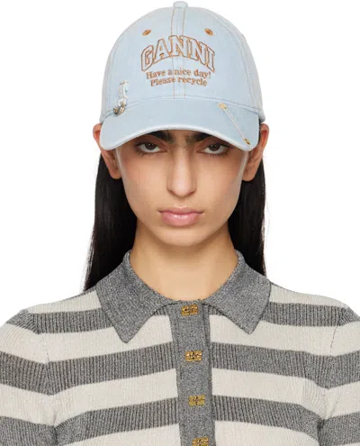 GANNI BLUE DENIM CAP
