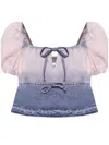 Ganni Future Denim Blouse In Blue