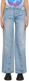 Ganni Rigid Denim Jozey In 565 Light Blue Vinta