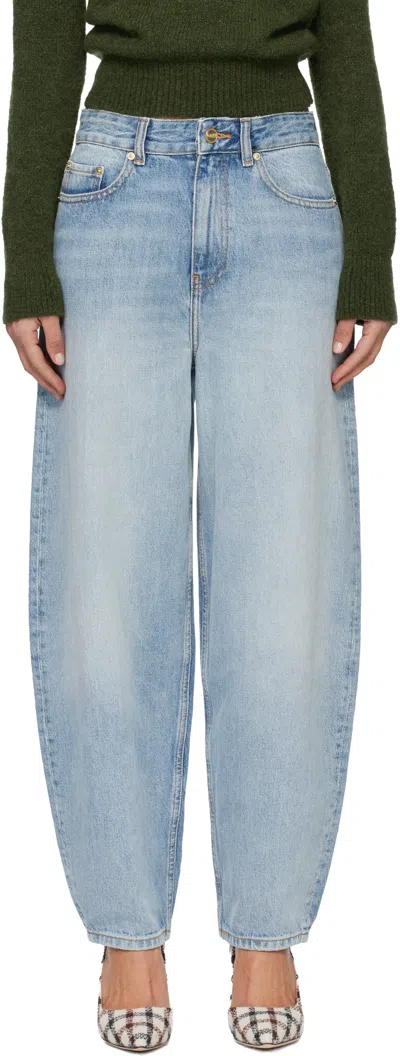 Ganni Blue Loose Rigid Stary Jeans
