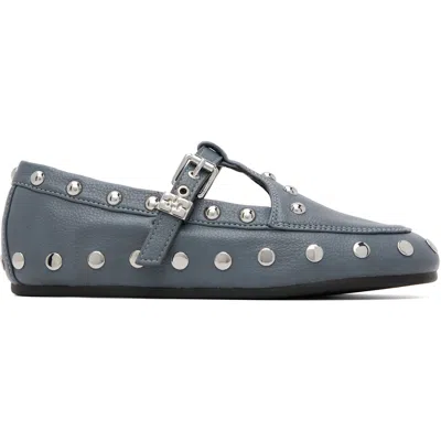 Ganni Blue Mary Jenny Flats In Multi