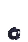 Ganni Blue Shiny Taffeta Scrunchie In Sodalite Blue