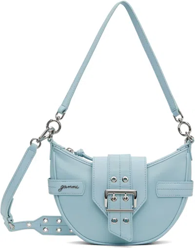 Ganni Blue Small Bucky Crossbody Bag In 297 Icy Blue
