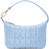GANNI BLUE SMALL BUTTERFLY POUCH SATIN BAG