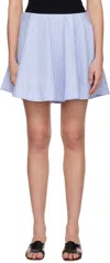 Ganni Blue Stripe Circle Miniskirt In Blue
