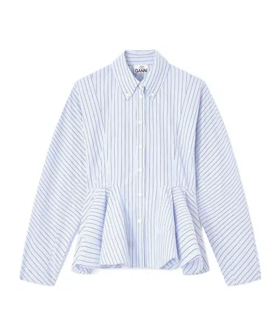GANNI GANNI STRIPED PEPLUM SHIRT
