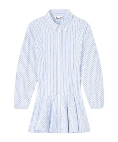 GANNI BLUE STRIPE SHIRT DRESS