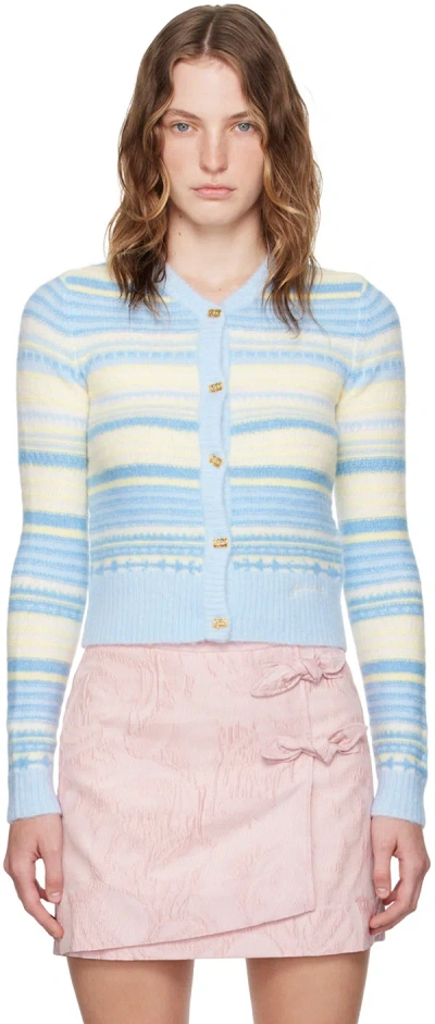 GANNI BLUE STRIPED CARDIGAN