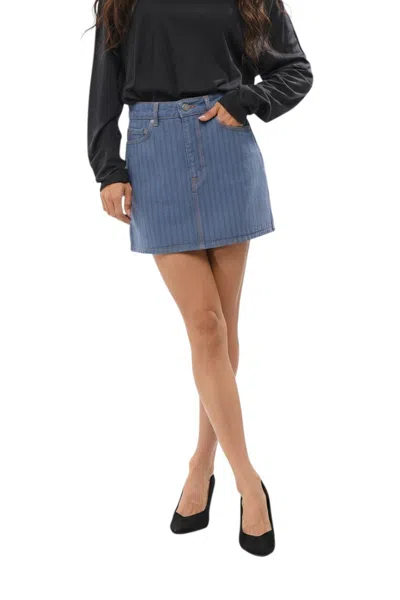 Ganni Blue Stripes Mini Skirt