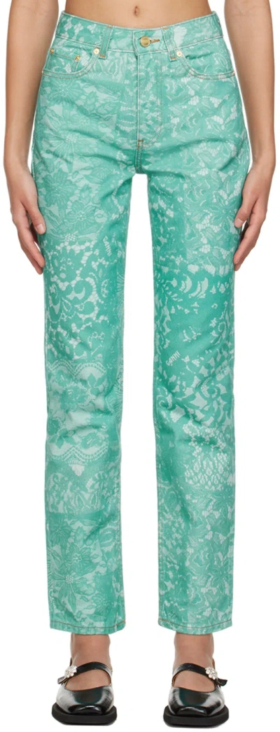 Ganni Blue Swigy Jeans In 773 Canton