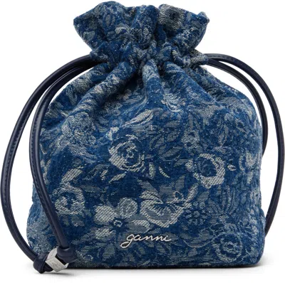 Ganni Blue Tapestry Denim Pouch