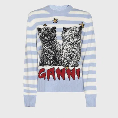 GANNI MIX CATS GRAPHIC SWEATER