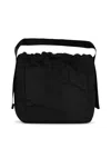 Ganni Womens Black Tech Recycled-polyester Faille Top Handle Bag In Black