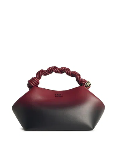 GANNI SMALL  BAG IN RED SHADED LEATHER BLEND