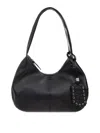 Ganni Rounded Black Shoulder Bag With Zip Closure