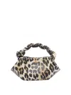 Ganni Brown Mini Leopard Bou Handbag