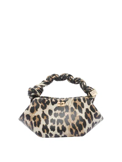 Ganni Brown Mini Leopard Bou Handbag