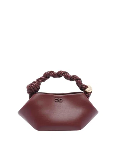 Ganni Bordeaux Mini Bou Handbag In Red