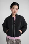 Ganni Bomber Jacket In Black Polyester In Black