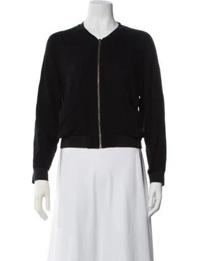 Pre-owned Ganni Bomber Jacket In Black