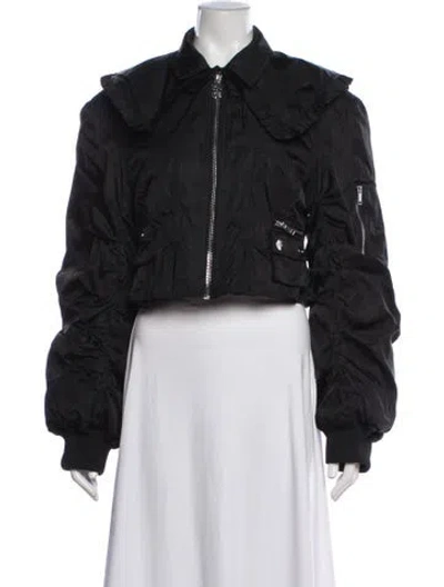 Pre-owned Ganni Bomber Jacket In Black