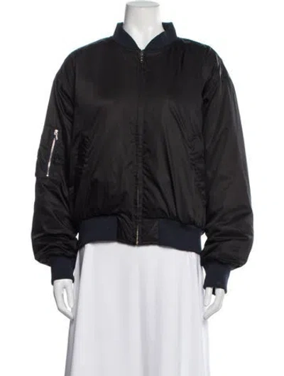 Pre-owned Ganni Bomber Jacket In Black