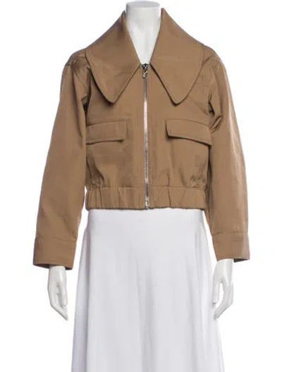 Pre-owned Ganni Bomber Jacket In Brown