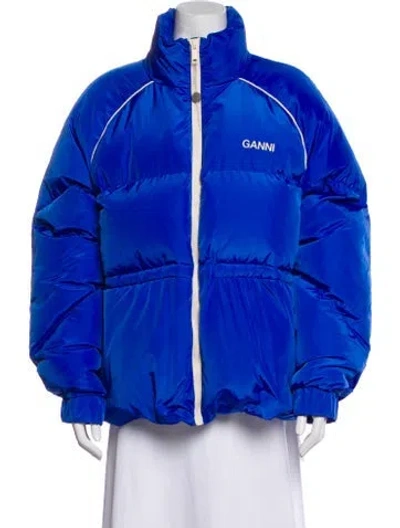 Pre-owned Ganni Bomber Jacket W/ Tags In Blue