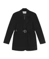 Ganni Black Bonded Crepe Blazer In Black