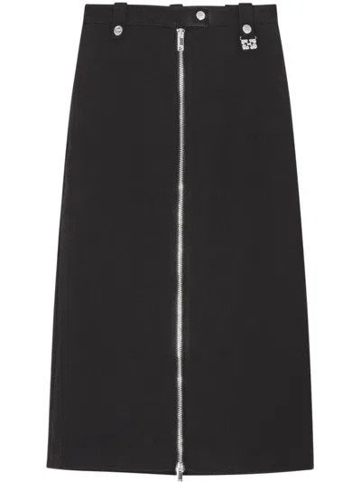 GANNI GANNI BONDED CREPE LONG SKIRT