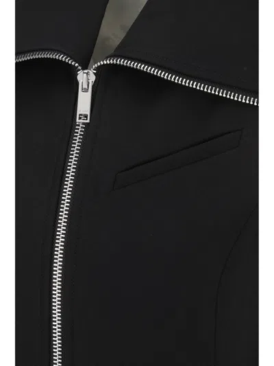 Ganni Mini Dress With Gathered Waist And Short Sleeves In Black