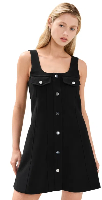 Ganni Women Bonded Crepe Mini Dress In Black